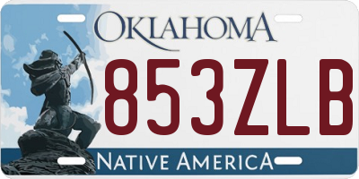 OK license plate 853ZLB
