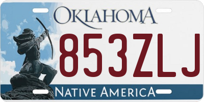 OK license plate 853ZLJ