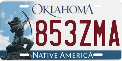 OK license plate 853ZMA