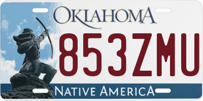 OK license plate 853ZMU