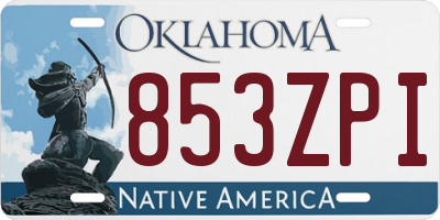 OK license plate 853ZPI