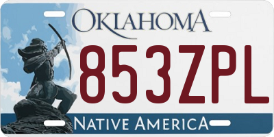 OK license plate 853ZPL