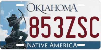 OK license plate 853ZSC