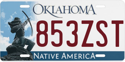 OK license plate 853ZST