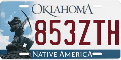 OK license plate 853ZTH
