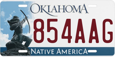 OK license plate 854AAG