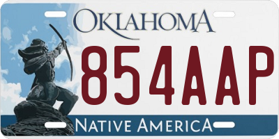 OK license plate 854AAP