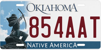 OK license plate 854AAT