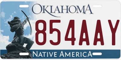 OK license plate 854AAY