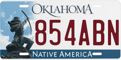 OK license plate 854ABN