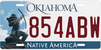 OK license plate 854ABW