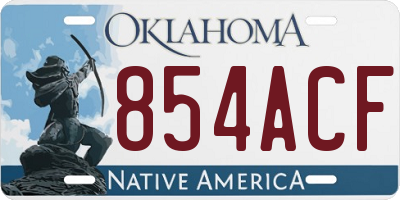 OK license plate 854ACF