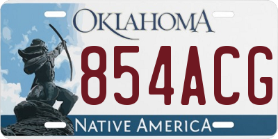 OK license plate 854ACG