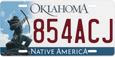 OK license plate 854ACJ