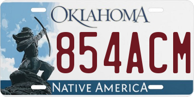 OK license plate 854ACM