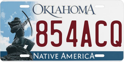 OK license plate 854ACQ