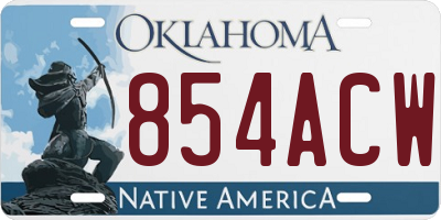 OK license plate 854ACW