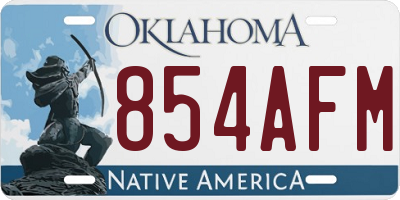 OK license plate 854AFM