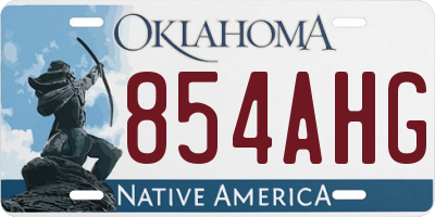 OK license plate 854AHG