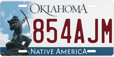 OK license plate 854AJM