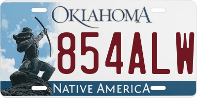 OK license plate 854ALW