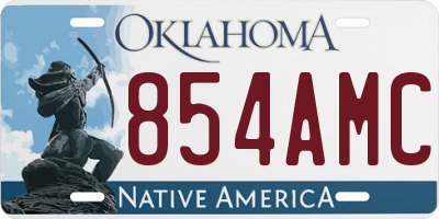 OK license plate 854AMC