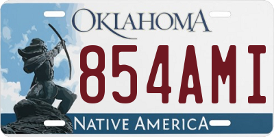 OK license plate 854AMI