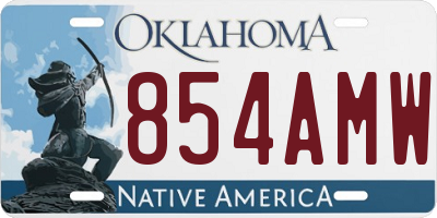 OK license plate 854AMW