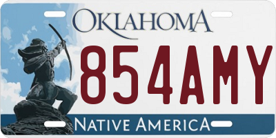 OK license plate 854AMY