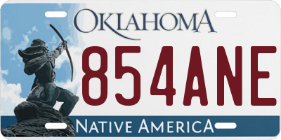 OK license plate 854ANE