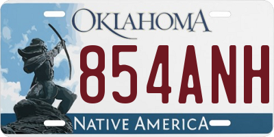 OK license plate 854ANH