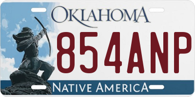 OK license plate 854ANP