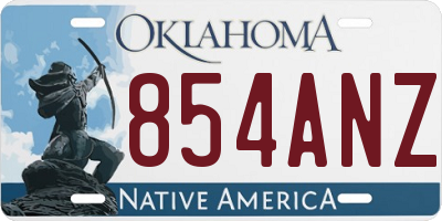 OK license plate 854ANZ