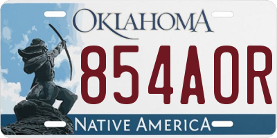 OK license plate 854AOR