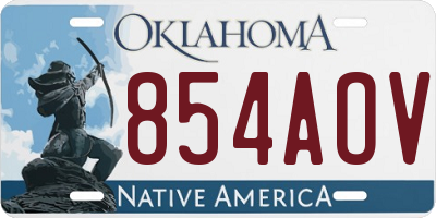OK license plate 854AOV