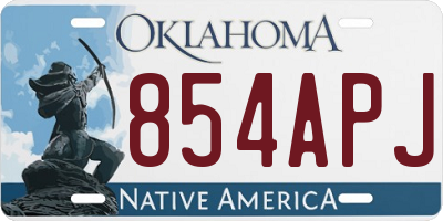 OK license plate 854APJ