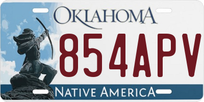 OK license plate 854APV