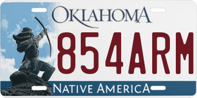 OK license plate 854ARM