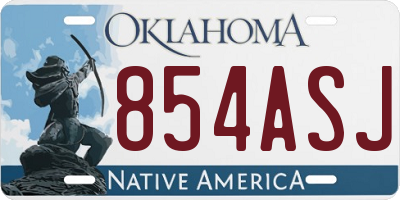 OK license plate 854ASJ