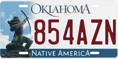 OK license plate 854AZN