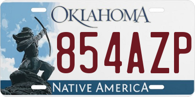 OK license plate 854AZP