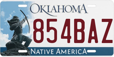 OK license plate 854BAZ