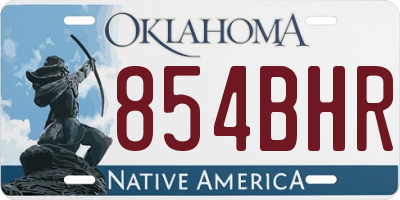 OK license plate 854BHR