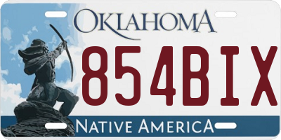 OK license plate 854BIX