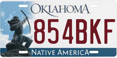 OK license plate 854BKF