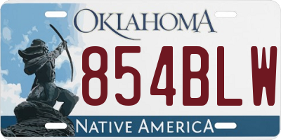 OK license plate 854BLW