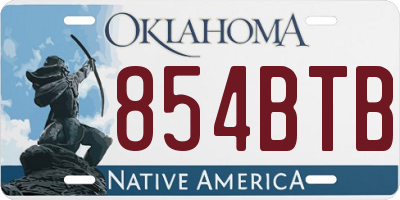 OK license plate 854BTB