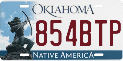 OK license plate 854BTP