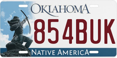 OK license plate 854BUK