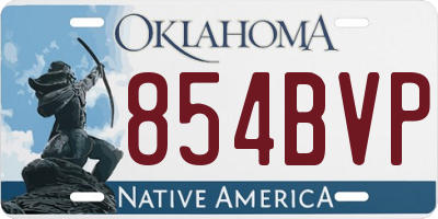 OK license plate 854BVP